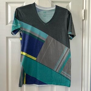 Armani Exchange Geometric V-Neck Tee